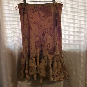 Chaps Paisley Print Skirt New